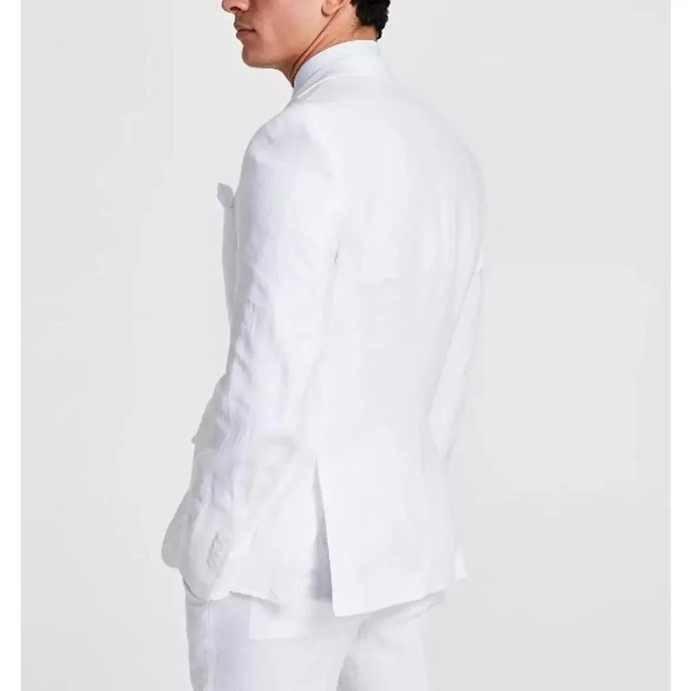 Bar III Men's White Linen Summer Casual Slim-Fit Formal Suit Jacket Size 44R
